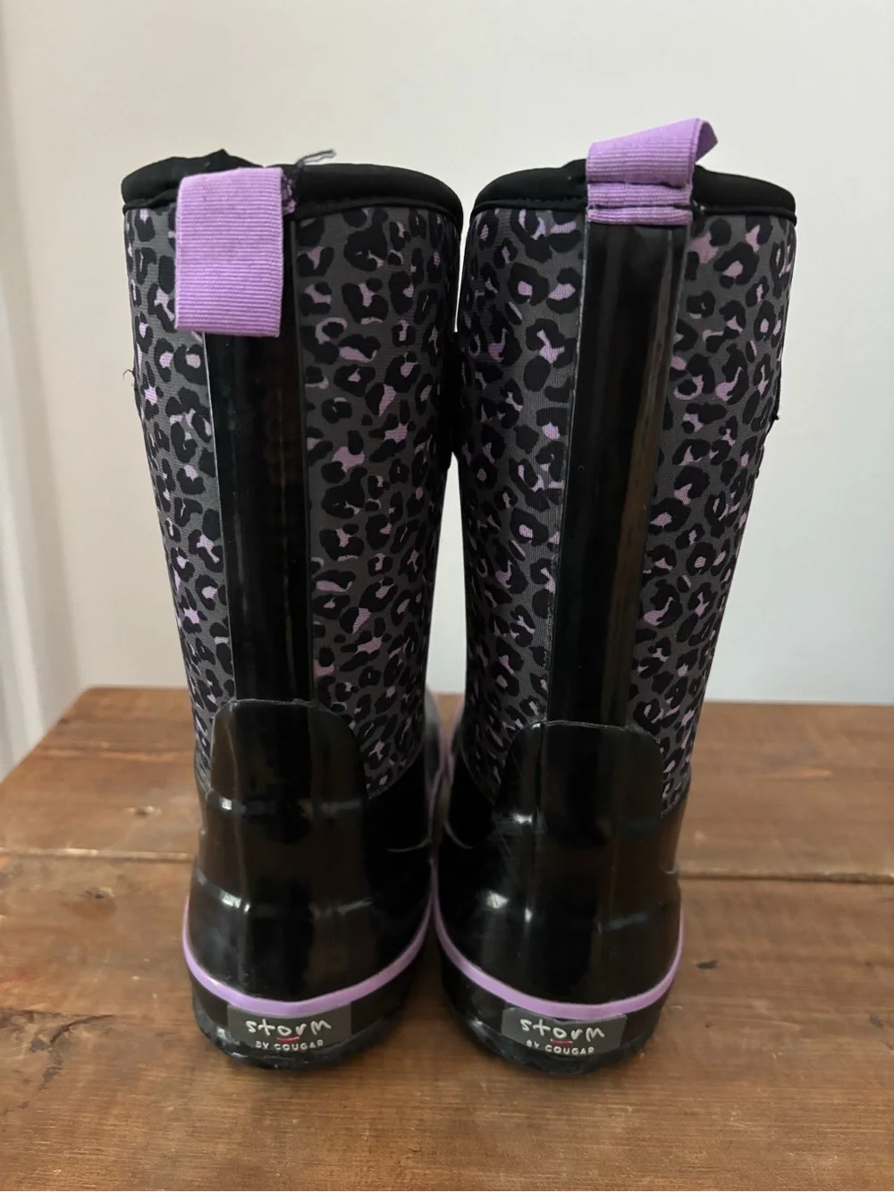Girls Storm by Cougar Neoprene Winter Snow Boots Purple Leopard Youth Size 3
